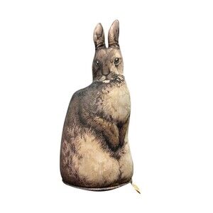 Vintage Stuffed Rabbit Pillow: 1892 Arnold Print Works Reproduction